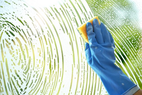 Cleaning professional preparing a service agreement document