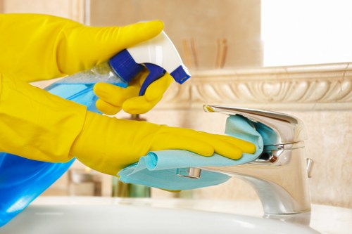 Commercial cleaning service maintaining a polished Knightsbridge workspace