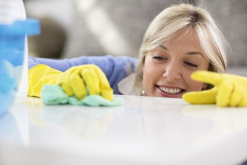 Cleaning polished floors and fixtures after builders work in Knightsbridge