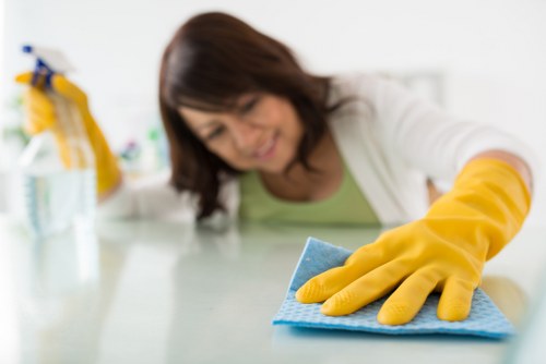 Knightsbridge Cleaners staff applying safe cleaning procedures on site